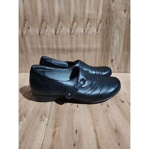 Dansko Franny Shoe Eu 39 US 8.5-9 Women Comfort Loafer Black Leather work nurse
